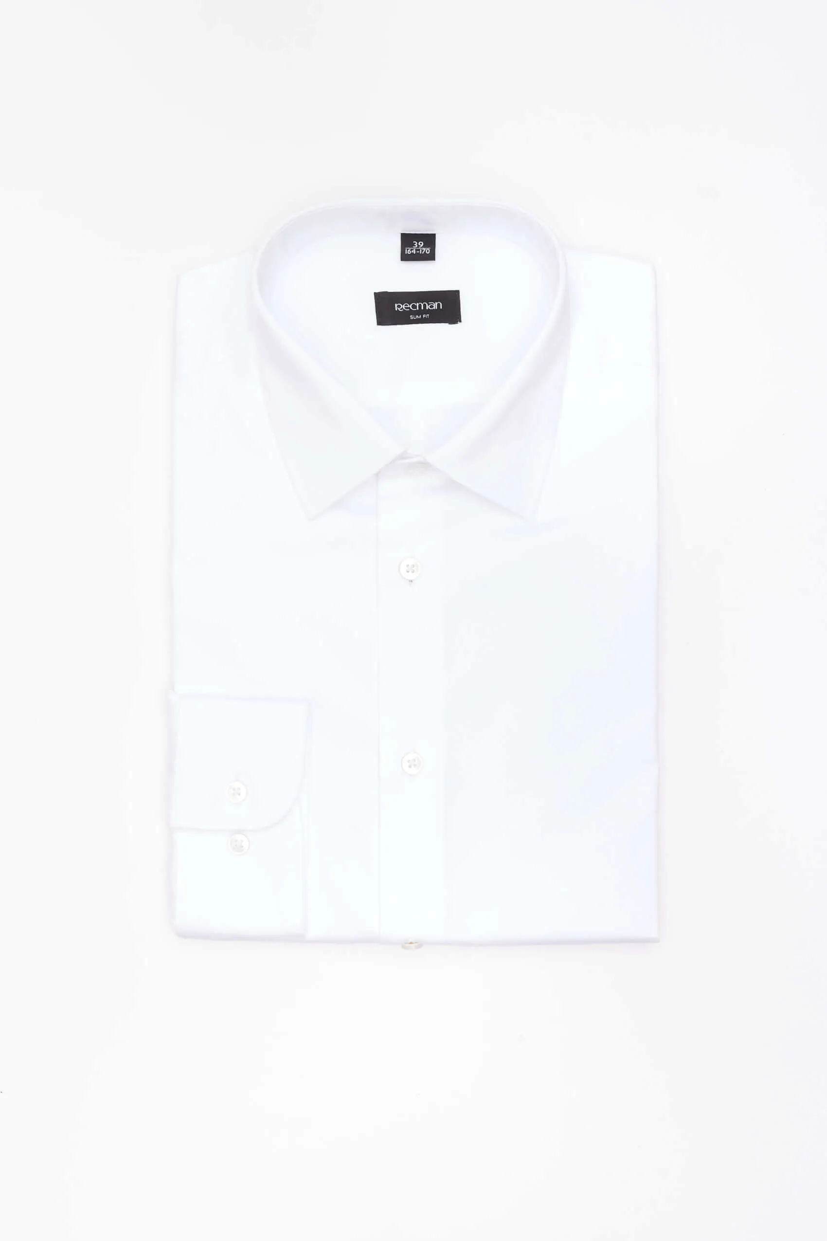 KOSZULA VERSONE 4517 DŁUGI RĘKAW SLIM FIT BIAŁA Z BAWEŁNY