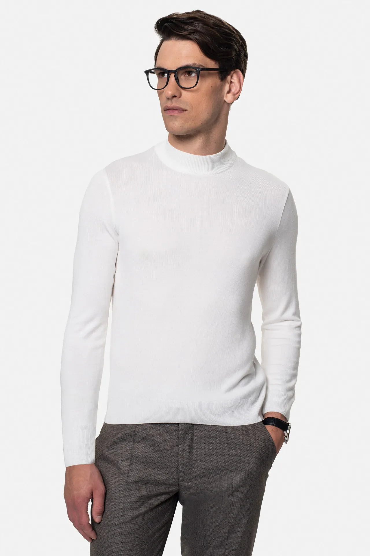 SWETER GIUNTI GM2 ECRU Z WISKOZY