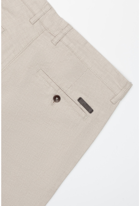 SPODNIE MONTELLOS 217A BEŻOWE 0001 Z BAWEŁNĄ