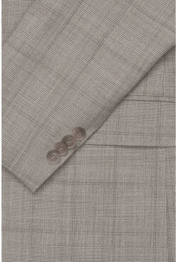 MARYNARKA ANDRIA BEŻOWA SLIM FIT JEDNORZĘDOWA Z WEŁNY