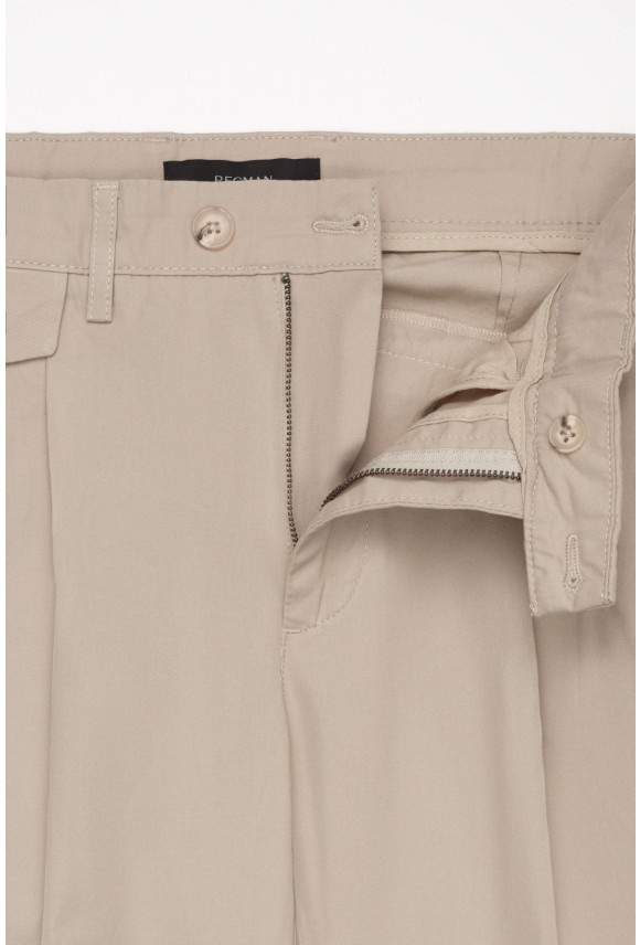 SPODNIE MODOLO 217A BEŻOWE Z BAWEŁNY