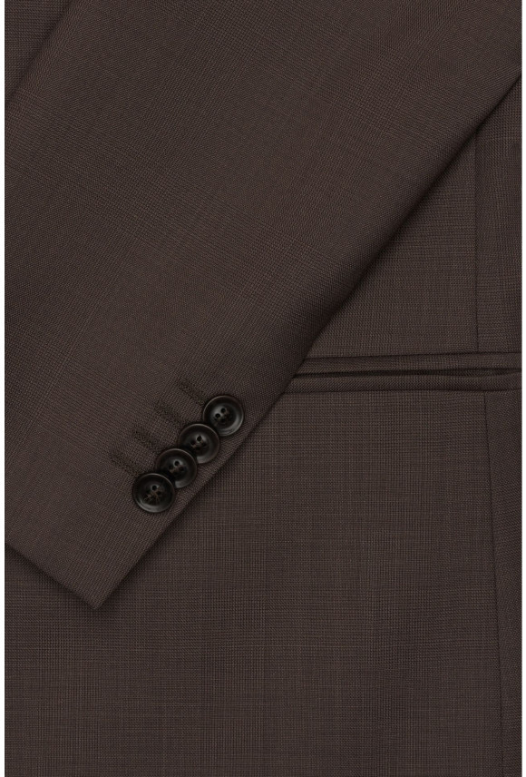 MARYNARKA MULA BRĄZOWA REGULAR FIT JEDNORZĘDOWA Z WEŁNĄ