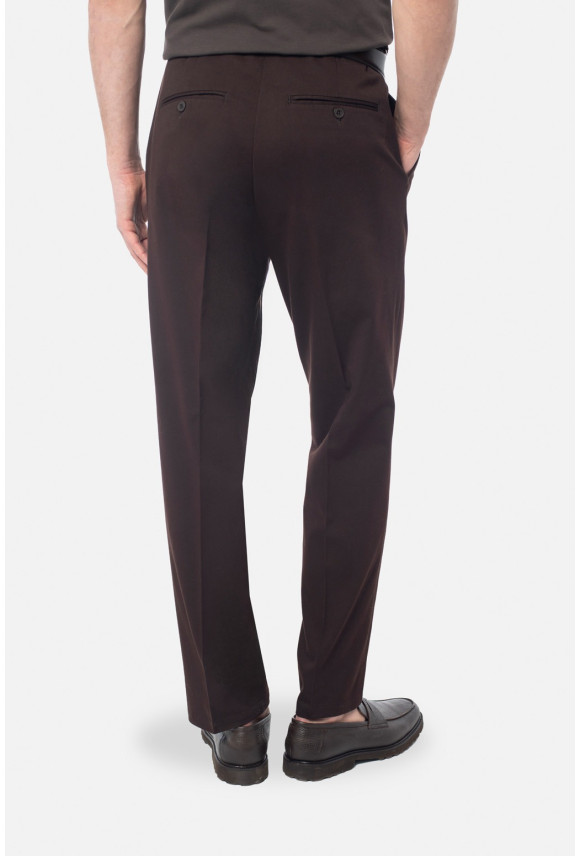 SPODNIE ZURIN 253 BRĄZOWE Z BAWEŁNY