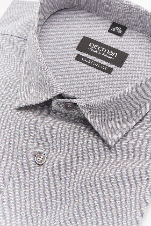 KOSZULA VERSONE 2237 DŁUGI RĘKAW CUSTOM FIT SZAROŚĆ