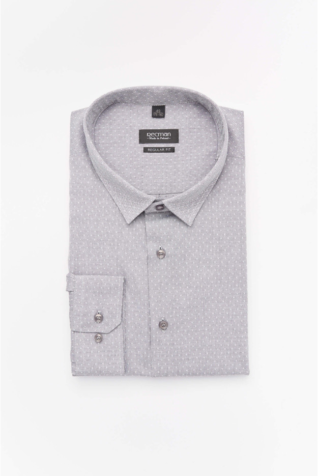 KOSZULA VERSONE 2237 DŁUGI RĘKAW CUSTOM FIT SZAROŚĆ