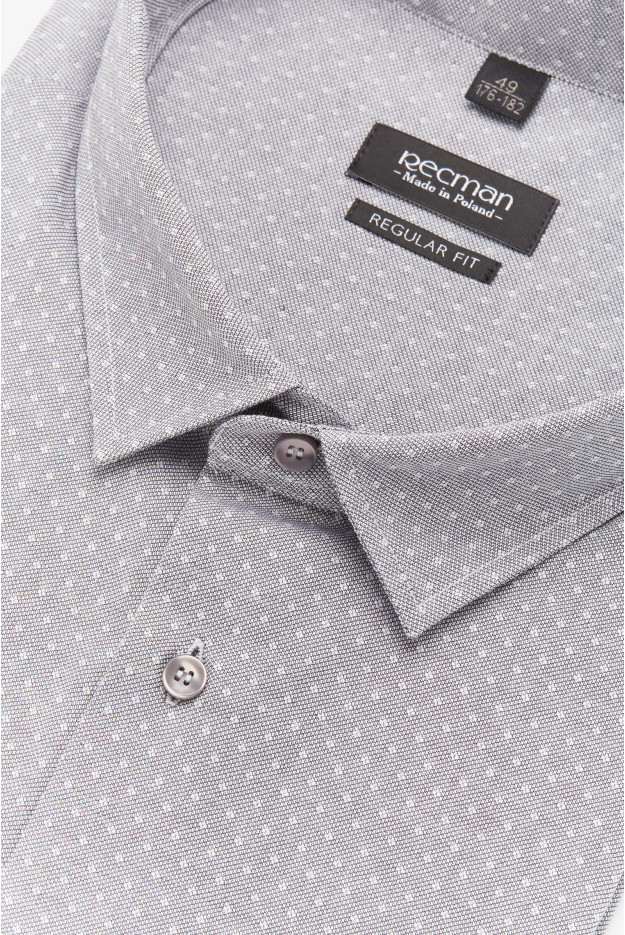KOSZULA VERSONE 2237 DŁUGI RĘKAW CUSTOM FIT SZAROŚĆ