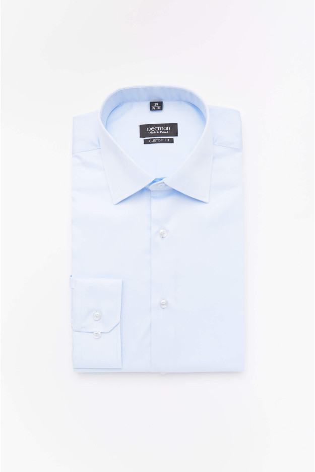 KOSZULA VERSONE 2509 DŁUGI RĘKAW CUSTOM FIT NIEBIESKA