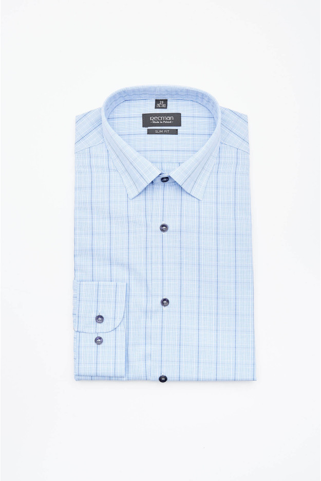 KOSZULA COVIVA 2925 DŁUGI RĘKAW SLIM FIT NIEBIESKA