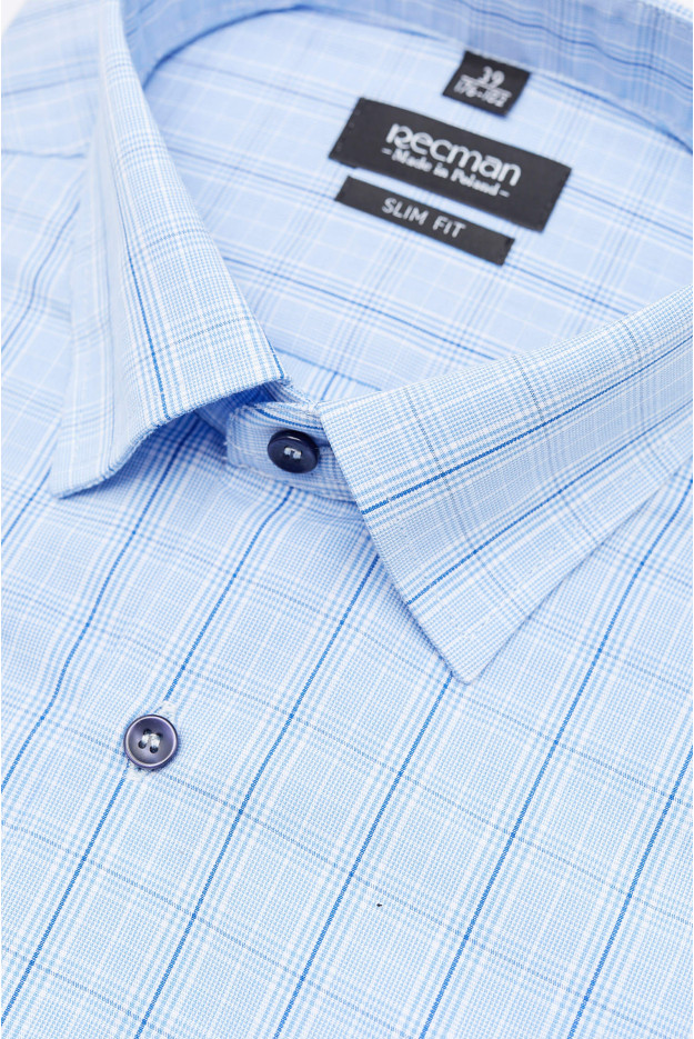 KOSZULA COVIVA 2925 DŁUGI RĘKAW SLIM FIT NIEBIESKA