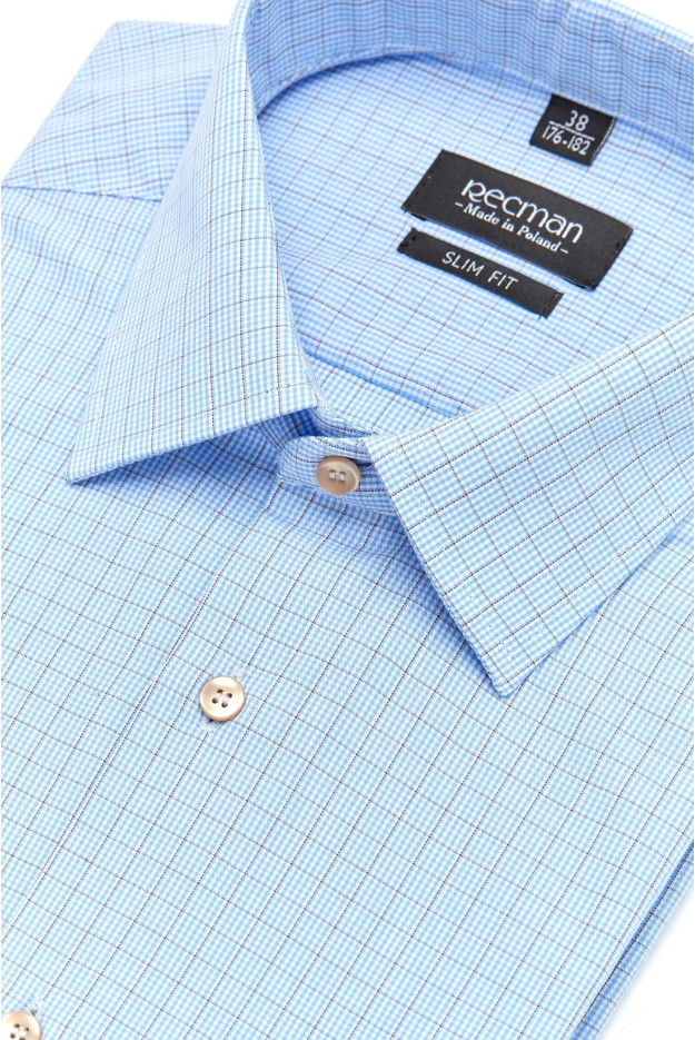 KOSZULA COVIVA 2923 DŁUGI RĘKAW SLIM FIT NIEBIESKA