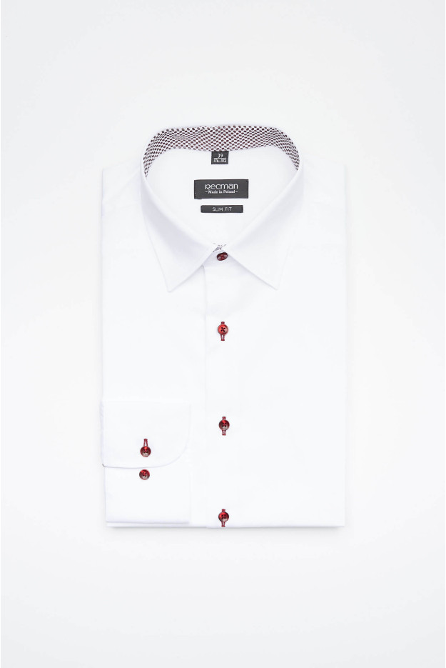 KOSZULA BEXLEY 2782E DŁUGI RĘKAW SLIM FIT BIAŁY