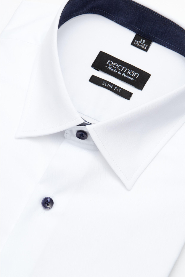 KOSZULA BEXLEY 2588E DŁUGI RĘKAW SLIM FIT BIAŁY