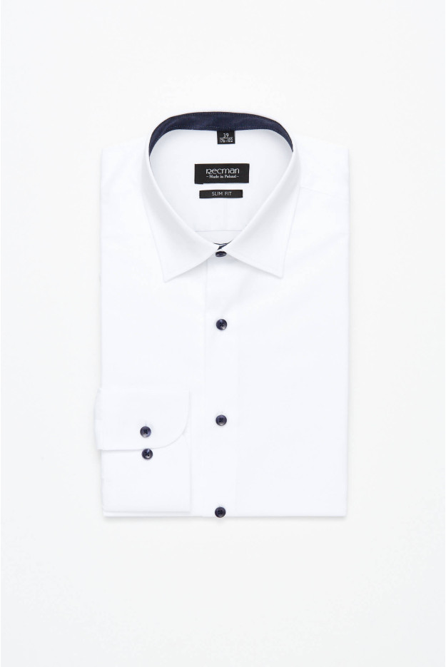 KOSZULA BEXLEY 2588E DŁUGI RĘKAW SLIM FIT BIAŁY