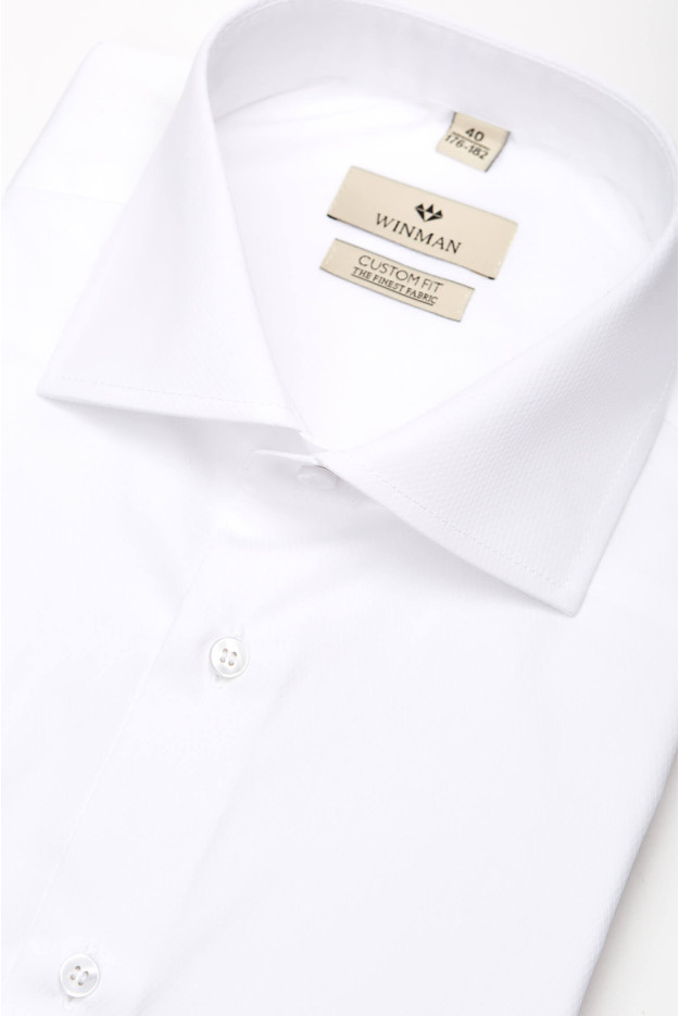 KOSZULA WINCODE 2957 DŁUGI RĘKAW CUSTOM FIT BIAŁY