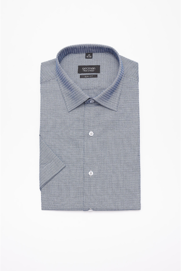 KOSZULA CORSINI 3022 KRÓTKI RĘKAW SLIM FIT GRANATOWA