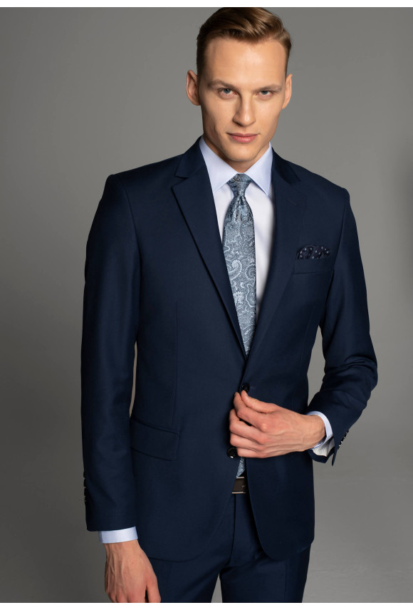 GARNITUR BIANCO 313 NIEBIESKI SLIM FIT