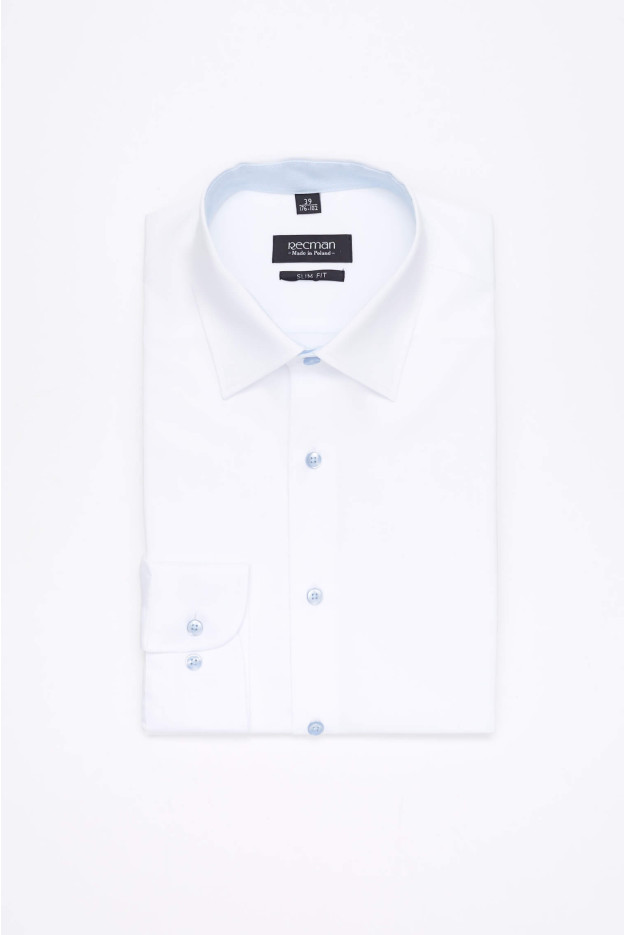 KOSZULA BEXLEY 2962E DŁUGI RĘKAW SLIM FIT BIAŁY