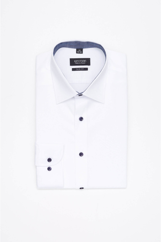 KOSZULA BEXLEY 1320E DŁUGI RĘKAW SLIM FIT BIAŁY
