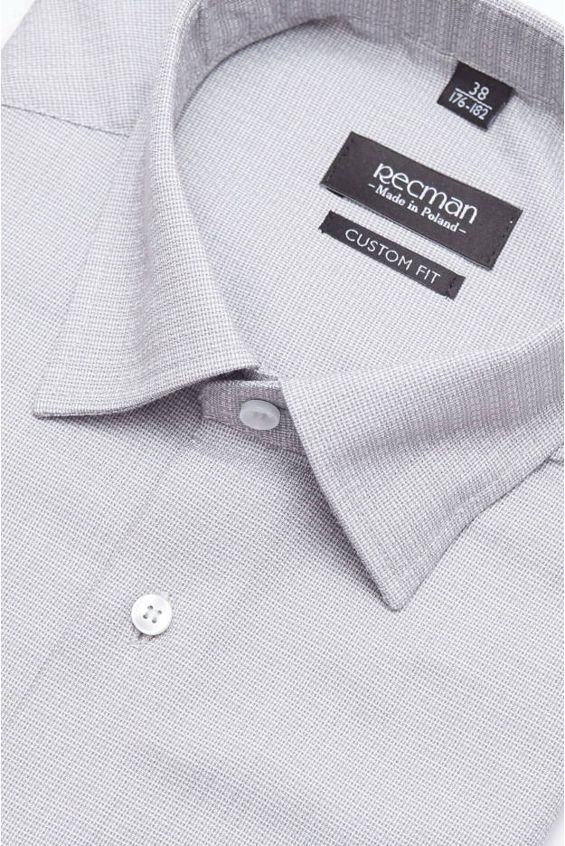 KOSZULA CORSINI 3023 KRÓTKI RĘKAW CUSTOM FIT SZARA