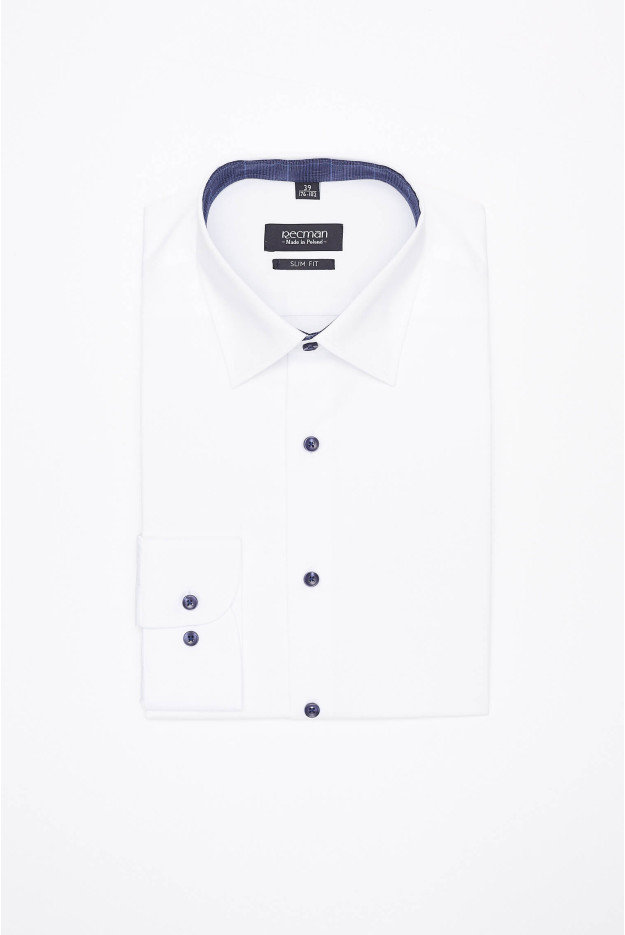KOSZULA BEXLEY 2539/2E DŁUGI RĘKAW SLIM FIT BIAŁY
