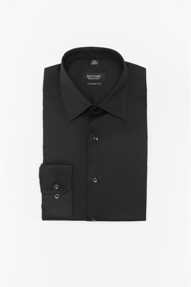 KOSZULA VERSONE 3055E DŁUGI RĘKAW CUSTOM FIT CZERŃ