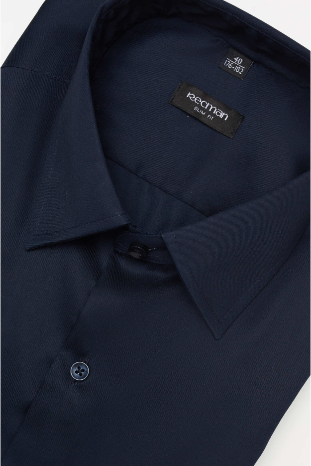 KOSZULA VERSONE 3053M DŁUGI RĘKAW SLIM FIT GRANATOWA