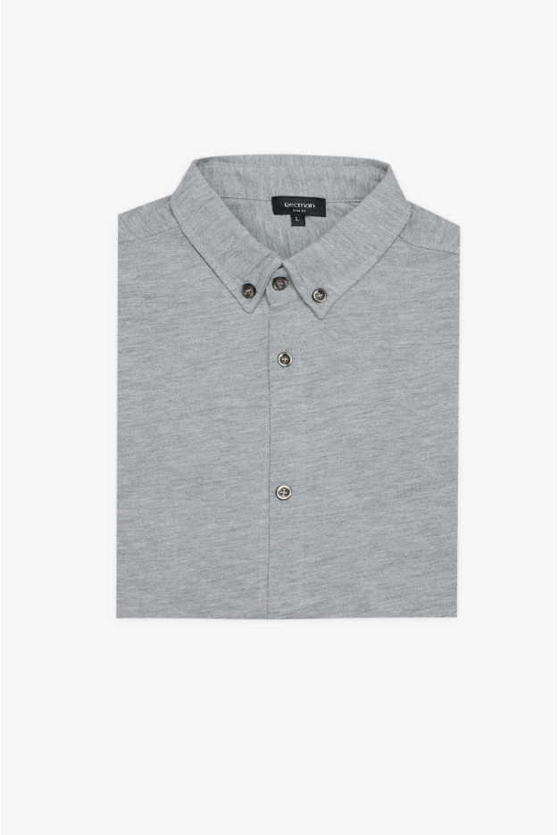 KOSZULA FORMENTO 3012 DŁUGI RĘKAW SLIM FIT SZARA