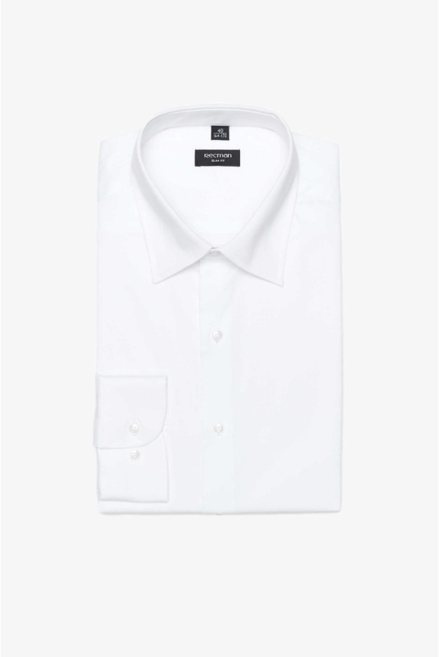 KOSZULA VERSONE 3059M DŁUGI RĘKAW SLIM FIT BIAŁA Z BAWEŁNY KOSZULA VERSONE 3059M DŁUGI RĘKAW SLIM FIT BIAŁA Z BAWEŁNY