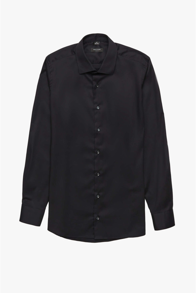 KOSZULA VERSONE 3092E DŁUGI RĘKAW SLIM FIT CZARNA