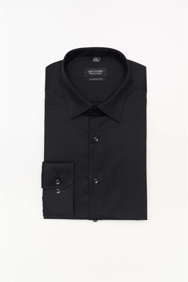 KOSZULA VERSONE 3092E DŁUGI RĘKAW CUSTOM FIT CZARNA