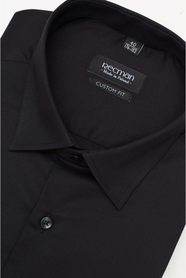 KOSZULA VERSONE 3092E DŁUGI RĘKAW CUSTOM FIT CZARNA