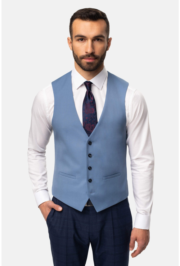 KAMIZELKA LORETO SLIM FIT NIEBIESKA
