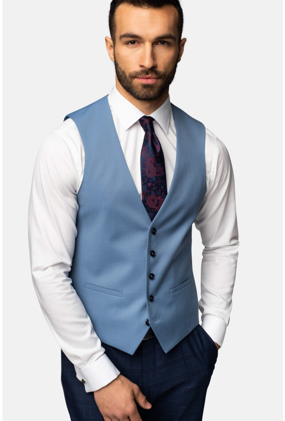KAMIZELKA LORETO SLIM FIT NIEBIESKA