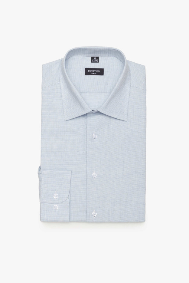 KOSZULA CORSINI 3095D DŁUGI RĘKAW SLIM FIT NIEBIESKA