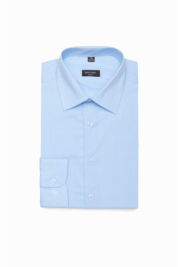 KOSZULA COVIVA 3096D DŁUGI RĘKAW SLIM FIT NIEBIESKA