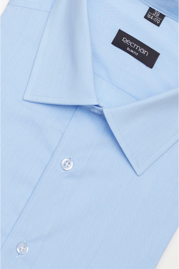 KOSZULA COVIVA 3096D DŁUGI RĘKAW SLIM FIT NIEBIESKA