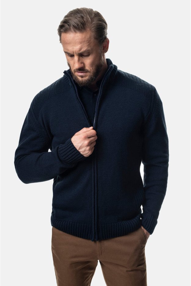 SWETER VINCENT ROZPINANY GRANATOWY