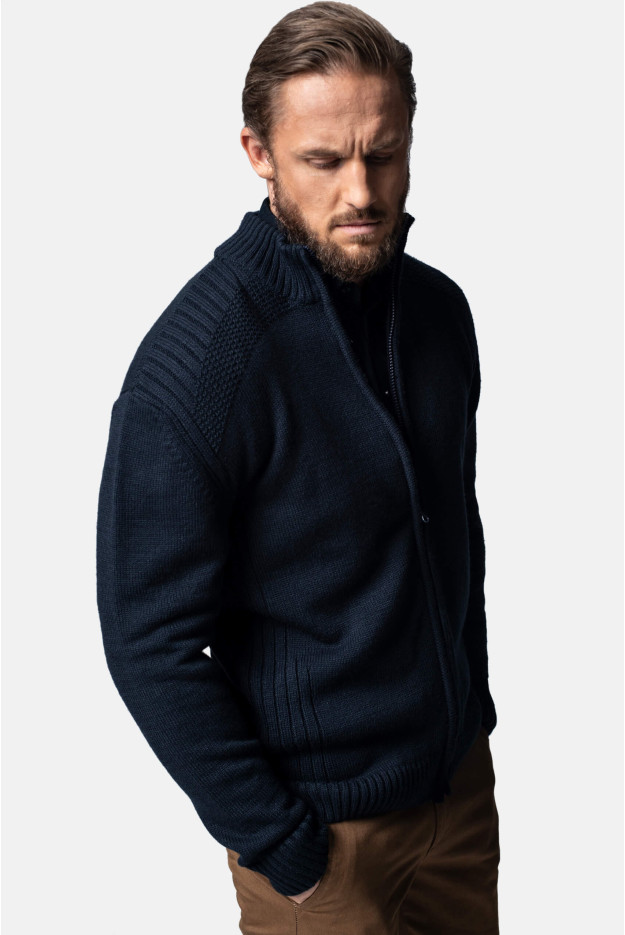 SWETER VINCENT ROZPINANY GRANATOWY