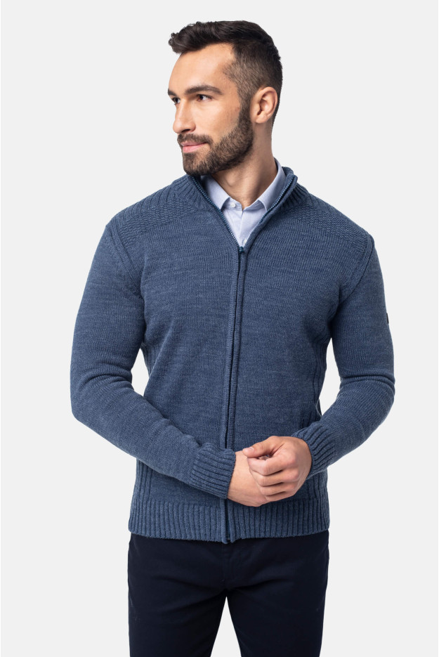 SWETER VINCENT ROZPINANY NIEBIESKI