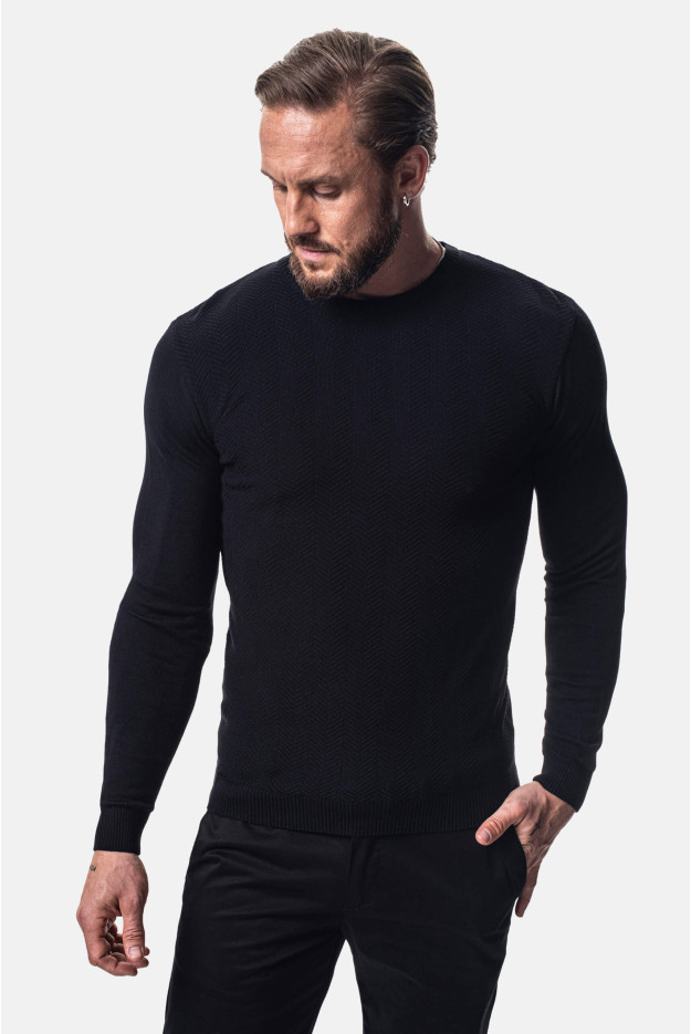 SWETER GIRARD Z OKRĄGŁYM DEKOLTEM CZARNY
