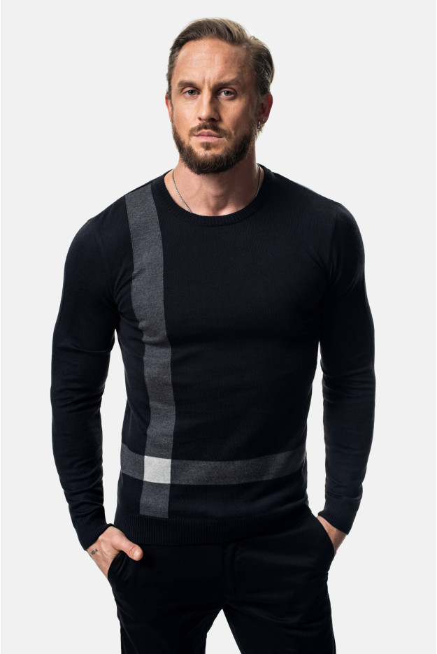 SWETER EPINAL Z OKRĄGŁYM DEKOLTEM CZARNY