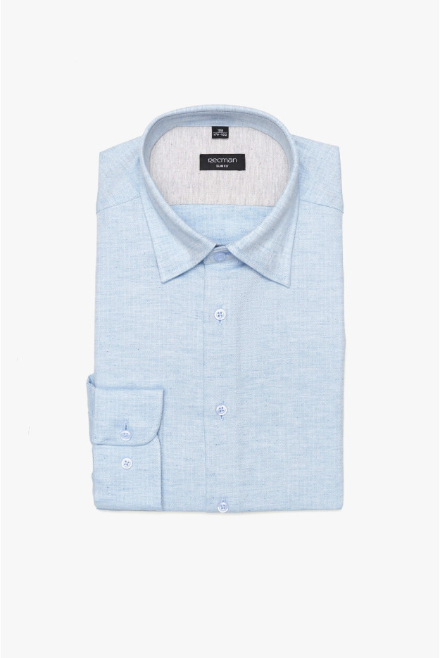 KOSZULA CORSINI 3120D DŁUGI RĘKAW SLIM FIT NIEBIESKA