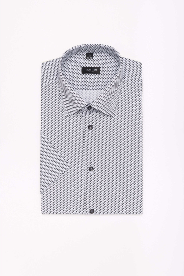 KOSZULA COLINE 3101T KRÓTKI RĘKAW SLIM FIT BIAŁA