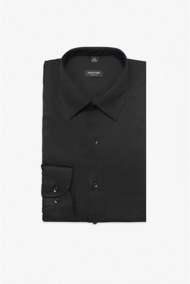 KOSZULA VERSONE 3153M DŁUGI RĘKAW SLIM FIT CZARNA