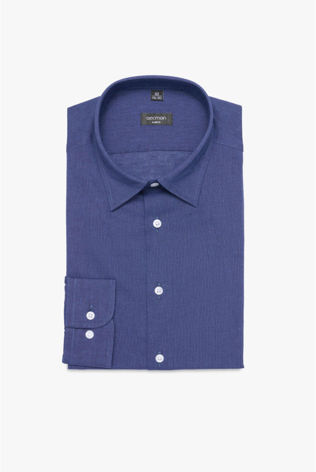 KOSZULA FORMENTO 3156D DŁUGI RĘKAW SLIM FIT GRANATOWA