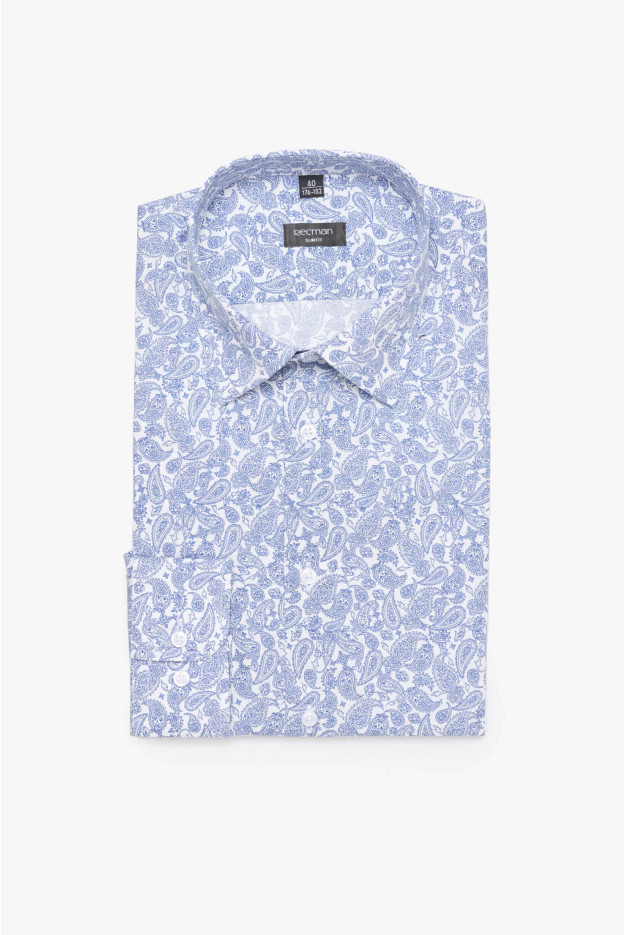 KOSZULA COLINE 3160D DŁUGI RĘKAW SLIM FIT BIAŁA