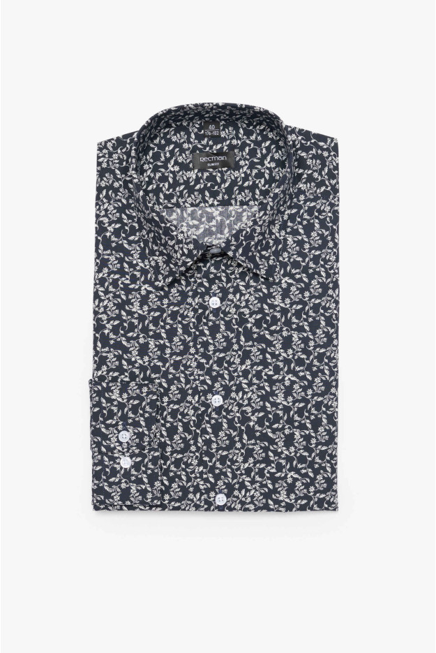 KOSZULA COLINE 3162D DŁUGI RĘKAW SLIM FIT CZARNA