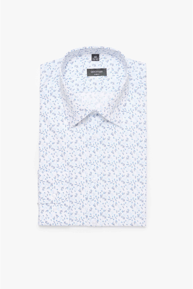 KOSZULA COLINE 3163D DŁUGI RĘKAW SLIM FIT BIAŁA