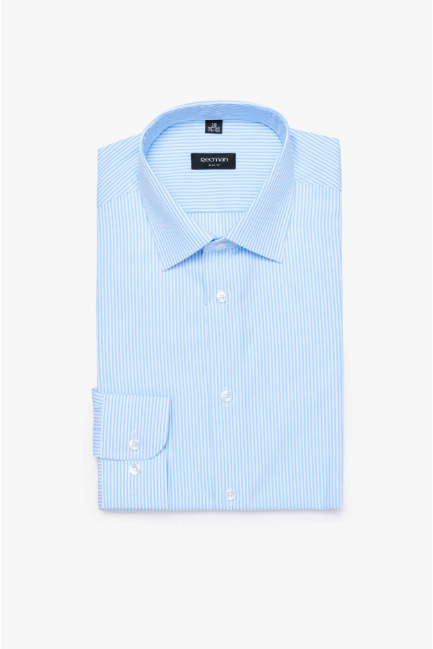 KOSZULA COFINO 3168T DŁUGI RĘKAW SLIM FIT NIEBIESKA