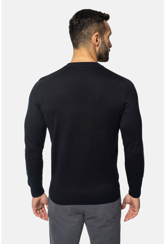 SWETER VERO Z DEKOLTEM TYPU SEREK CZARNY
